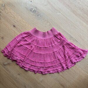 LoveShackFancy Diandra Mini Skirt Pink